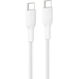 Belkin Cable USB-C a USB-C, 240W 2.0, 2 metros, doble trenzado, blanco. Blanco