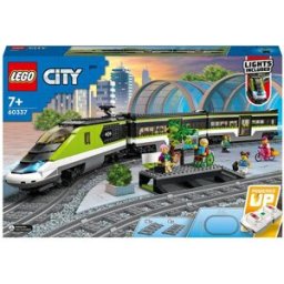 Lego Juguete Teledirigido para Construir Tren de Pasajeros de Alta Velocidad con Vías, Luces y Mini Figuras City Trains - 60337.