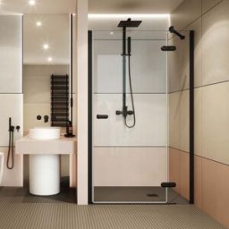 Profiltek Mampara de ducha frontal Galilea GA-206 . (De 70 a 90 cm) Negro mate