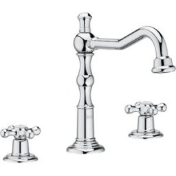 Roca Grifo con bimandos de repisa para lavabo Carmen . Cromo