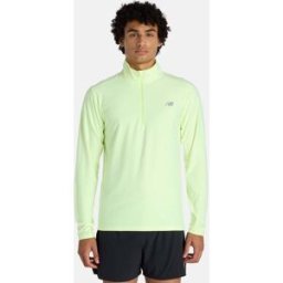 New Balance Camiseta de training de hombre Space Dye 1/4 Zip . Verde Lima