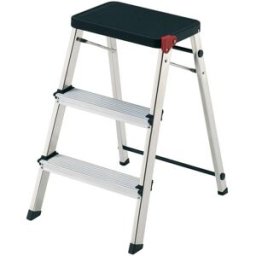 Rolser Taburete Plegable Aluminio 3 Peldaños. Aluminio / Negro