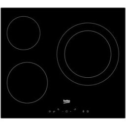 Beko Placa vitrocerámica 3 zonas de cocción - HIC63402T. Negro