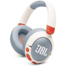 JBL Auricular diadema inalámbrico para niños Junior 470NC con cancelación de ruido. Blanco / Gris