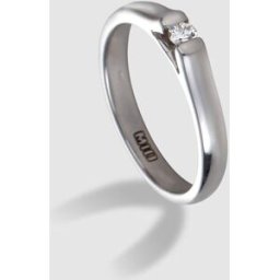 El Corte Inglés Anillo de oro blanco con diamantes. (14) Plata