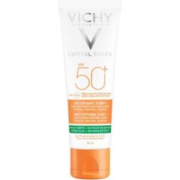 Vichy Protección facial Matificante 3 en 1 Capital Soleil 50 ml .