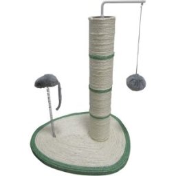 Fred & Rita Rascador para gatos sisal con ratón. Blanco / Verde