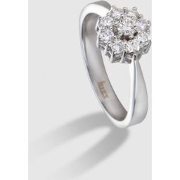 El Corte Inglés Anillo de oro blanco con diamantes. (14) Plata