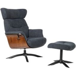 El Corte Inglés Sillón relax manual giratorio con reposapiés Lars . Azul oscuro