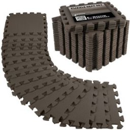 Unycos Esterilla de fitness puzzle protector de suelo de gimnasio . (20 piezas) Marrón