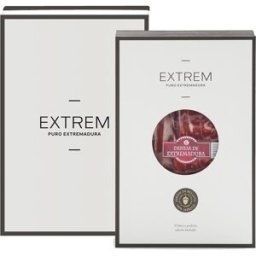 Extrem Puro Extremadura Cofre de 10 sobres de jamón de bellota 100% Ibérico cortado a mano DO Dehesa de Extremadura .