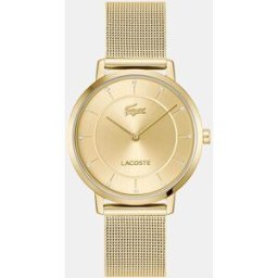 Lacoste Reloj de mujer Crocorigin de acero dorado. Dorado
