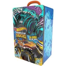 Hot Wheels Maletín metálico guardacoches Monster Truck.