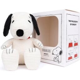 Bon Ton Peluche Snoopy sentado Corduroy Cream en caja de regalo 27 cm Peanuts Toys.
