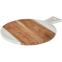 El Corte Inglés Tabla de cortar Mármol y Acacia . Blanco