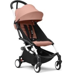 Stokke Silla de Paseo ® YOYO³ con Chasis Blanco y 6+ color pack Ginger. Rosa niño