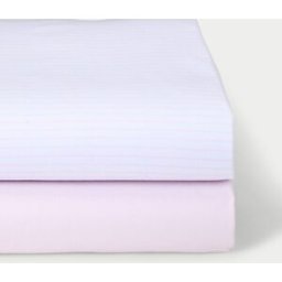 Cotton Juice Baby Home Juego de sábanas bajeras ajustables pack 2 Jersey rayas (disponible en varias medidas). (Moisés) Rosa claro niño