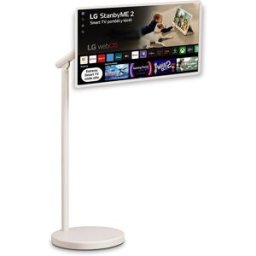 LG Smart TV LED 67 cm (27') StanbyME 2, 60 Hz, QHD, portátil y con pantalla táctil, procesador Inteligente a8 IA, HDR10, webOS 24. Beige