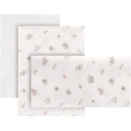 Cambrass Juego de 3 piezas sábana + bajera + funda almohada para cuna de 70x140 cm Princess. Rosa pastel niño