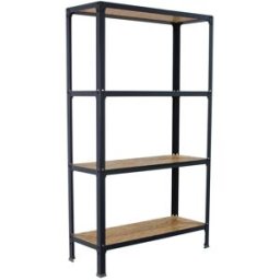 SIMONRACK Estantería metálica HOMECLICK WOOD 4 Estantes. (160 x 100 x 30 cm) Antracita