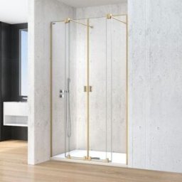 Duscholux Mampara Ducha frontal D4 Pulsar 2F+2P . (De 140,1 a 160 cm) Oro