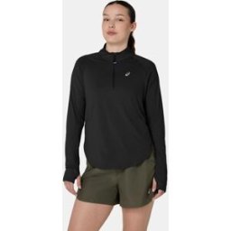 ASICS Camiseta de mujer Nagino Run 1/4 ZIP LS Top . Negro