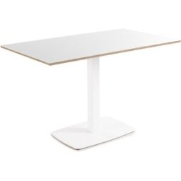 El Corte Inglés Mesa con superficie de cristal Padua. (70 x 110 x 75 cm) Blanco / Cristal blanco