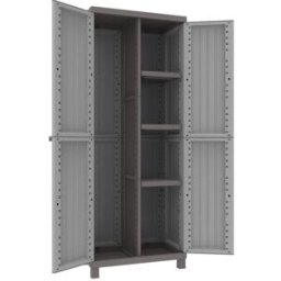 Terry Armario resina escobero C-Wood 2 puertas. Arena / Gris