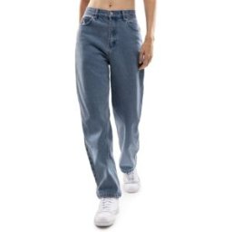 Siroko Pantalón vaquero barrel 120 aniversario Real Sporting de Gijón mujer SC120 Voyager-W Denim . (XS) Azul