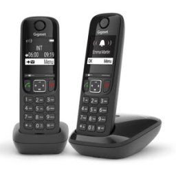 Siemens Teléfono inalámbrico AS690 dúo negro. Negro