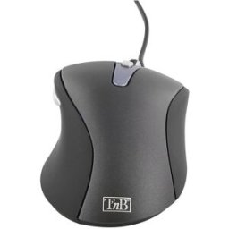 TNB Ratón Ergonómico Moffice con cable negro. Negro
