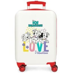 Disney Maleta de cabina 101 Dálmatas rígida con capacidad de 33L. Blanco / Rojo