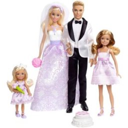 Barbie Conjunto de Boda con muñecos novios.