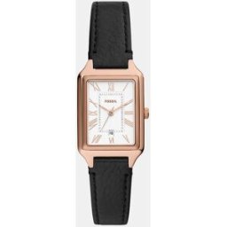 Fossil Reloj de mujer Raquel ES5310 de piel negro. Blanco