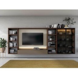 El Corte Inglés Mueble de salón con vitrina 373 cm Time . Nogal