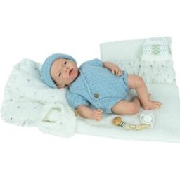 ARIAS Muñeca Real Reborn Aina 40 cm con cambiador y pañuelo babero Spanish Design (Cuerpo Silicona, Sexo Niña) .