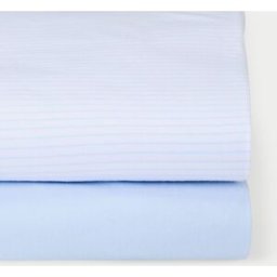 Cotton Juice Baby Home Juego de sábanas bajeras ajustables pack 2 Jersey rayas (disponible en varias medidas). (Minicuna) Azul claro niño