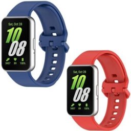 Friendly License Pack de 2 unidades Correa Silicona Azul y Rojo para Samsung Galaxy Watch Fit 3. Multicolor