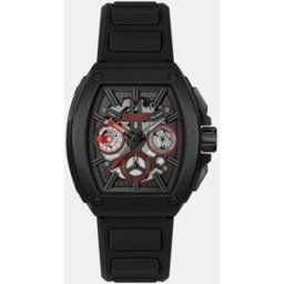 HUGO Reloj de hombre ID Skeleton 1530446 de silicona negro. Negro