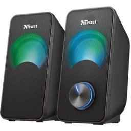 Trust Altavoces Arys RGB Compact 2.0 con iluminación LED para PC. Negro