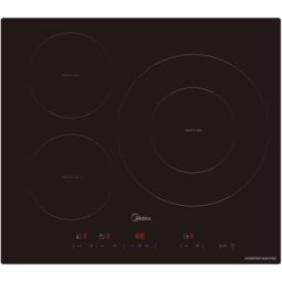 Midea Placa inducción con 3 zonas de cocción - MIH740T467K0. Cristal negro