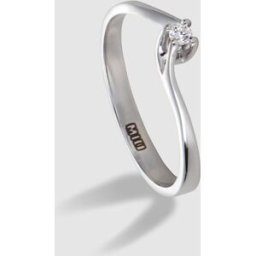El Corte Inglés Anillo de oro blanco con diamantes. (14) Plata