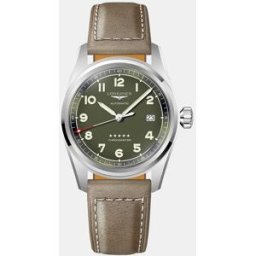 Longines Reloj de hombre Spirit L38104032 automático de piel marrón. Verde