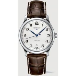 Longines Reloj de hombre L26284783 The Master Collection automático de piel marrón. Plateado