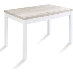 El Corte Inglés Mesa extensible con superficie laminada Menta. (80 x 120 x 76 cm) Blanco / Halifax blanco