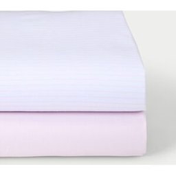 Cotton Juice Baby Home Juego de sábanas bajeras ajustables pack 2 Jersey rayas (disponible en varias medidas). (Minicuna) Rosa claro niño