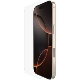 Belkin Protector de pantalla con revestimiento antimicrobiano Temperd Glass para iPhone 16 Pro. Transparente