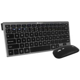 SUBBLIM Combo de teclado y ratón inalámbricos Multidispositivo negro. Gris / Negro