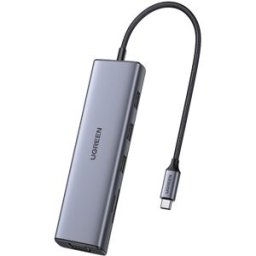 UGREEN Hub USB-C 9 en 1, 100W, HDMI hasta 4K@30Hz. Gris