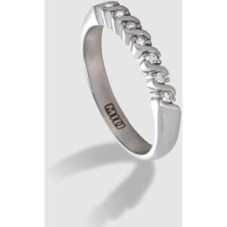 El Corte Inglés Anillo de oro blanco con diamantes. (14) Plata